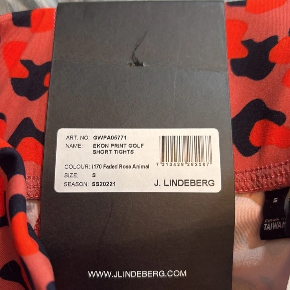 NWT J. Lindberg Ekon Print Golf Shorts Faded Rose Animal sz S